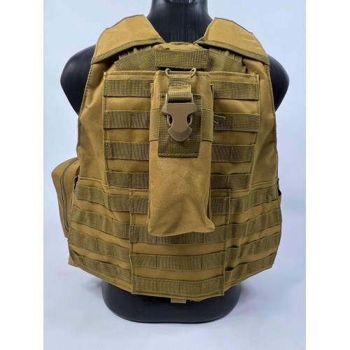 Тактический разгрузочный жилет «5 / пять карманов» с подсумками Tactical Molle Plate Carrier для съемных бронепластин в Кирове