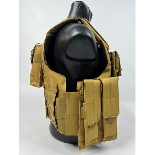 Тактический разгрузочный жилет «5 / пять карманов» с подсумками Tactical Molle Plate Carrier для съемных бронепластин в Кирове